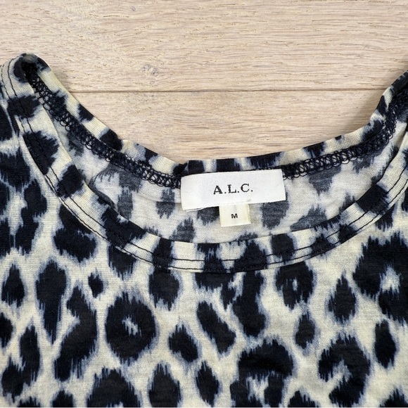 A.L.C. Bambina Leopard Print Tissue T-Shirt - Picture 4 of 5